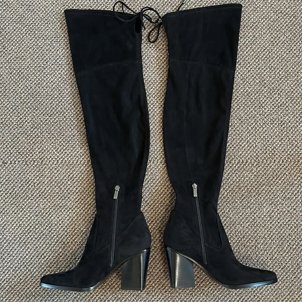 Marc Fisher LTD Okun Over The Knee Thigh Black Suede Boots Size‎ 6.5